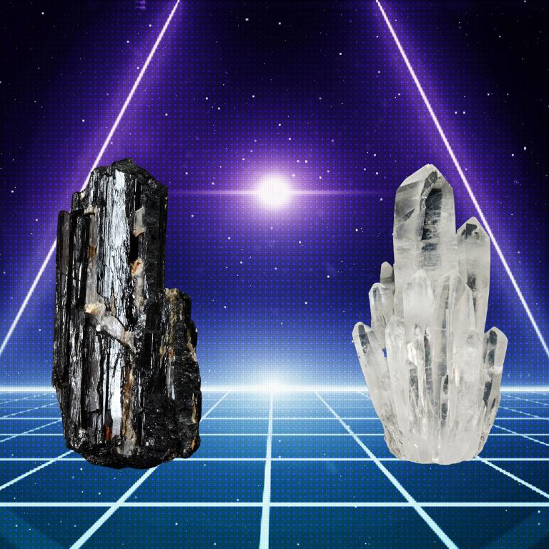 Black tourmaline and clear quartz defensive grid