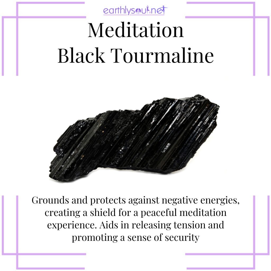 Black tourmaline, your guardian against negativity for a grounded meditation session.