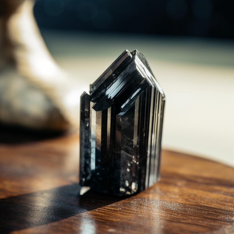 Photo of a black tourmaline crystal