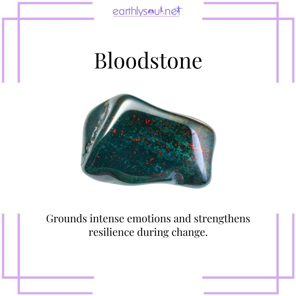 Bloodstone crystal for strength and rebirth in pluto retrograde