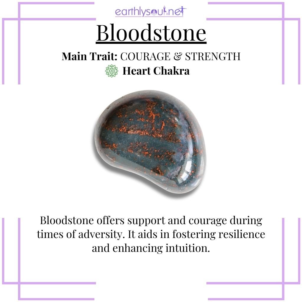 Multicolored bloodstone offering support and enhancing resilience and intuition