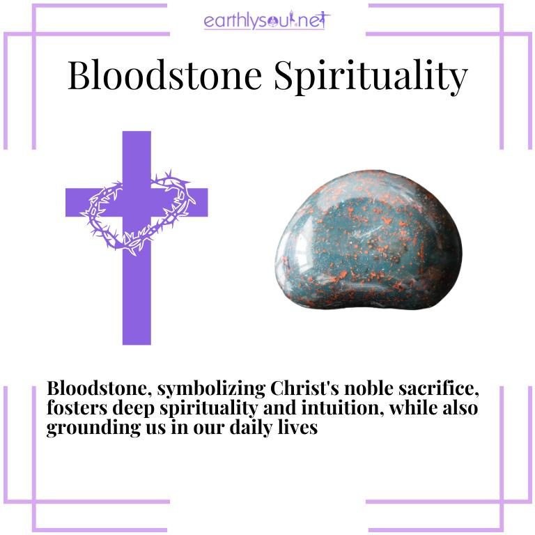 Image of bloodstone illustrating its spiritual significance: fostering deep spirituality and intuition while promoting groundedness