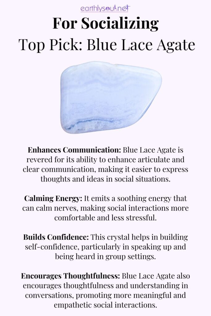 Blue lace agate the perfect companion for clear communication and calm in social settings