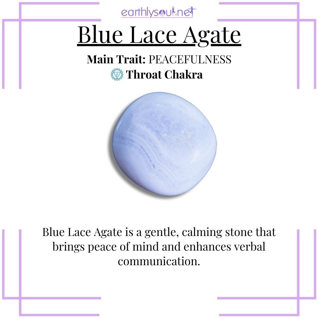 Soft patterned blue lace agate for peace