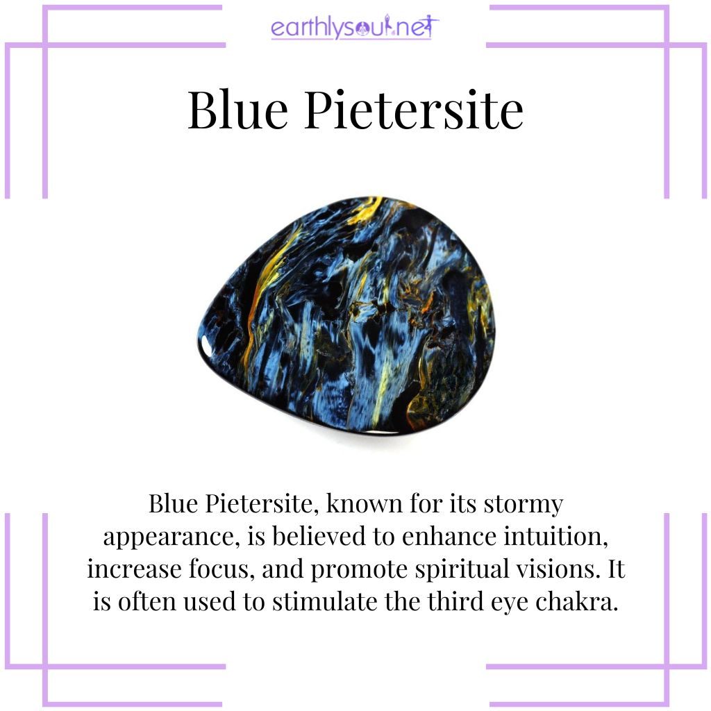 Blue pietersite for intuition and focus
