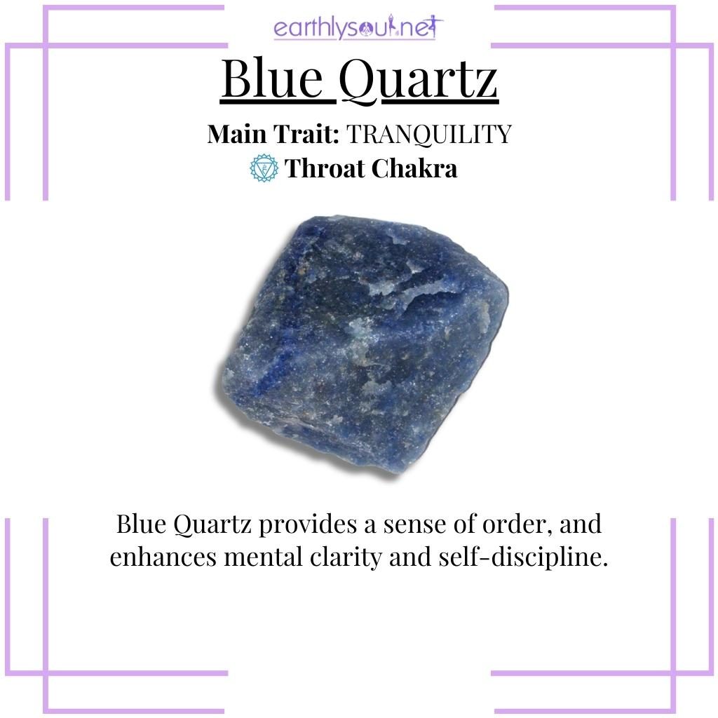 Cloudy blue quartz for tranquility