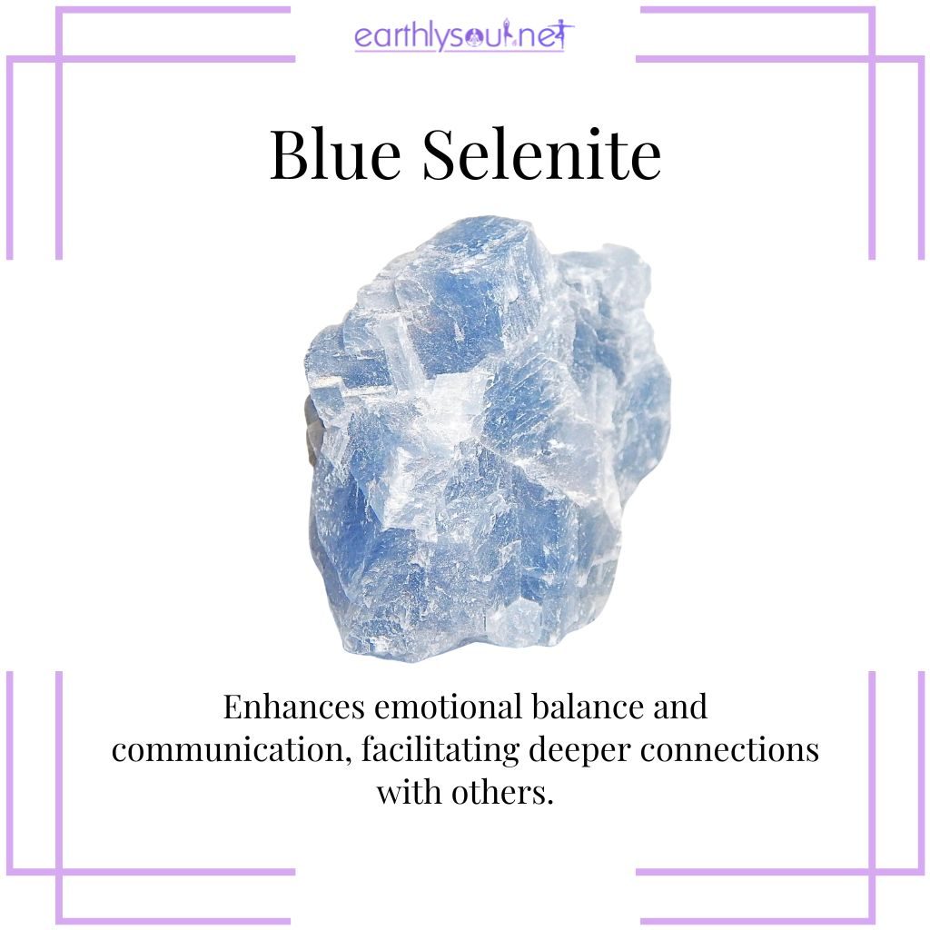 Blue selenite for emotional balance