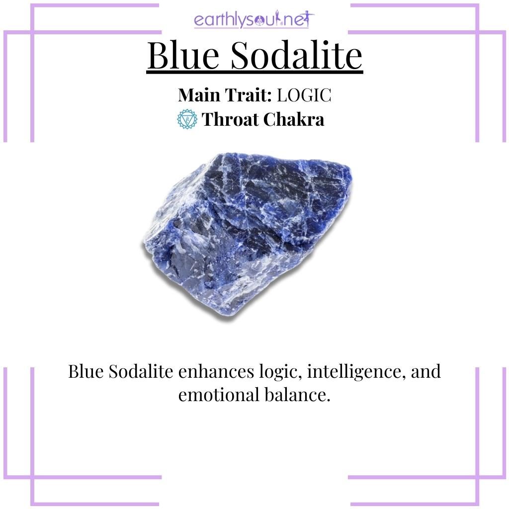 Dark blue sodalite for enhancing logic