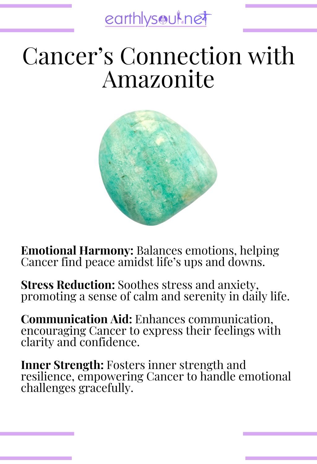 Amazonite crystal, offering emotional harmony and stress relief, perfect for cancer zodiac signs.