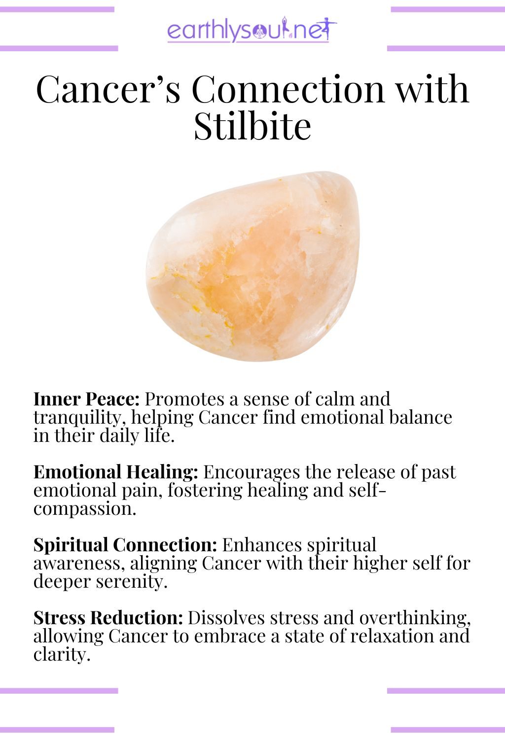 Stilbite crystal, offering inner peace and emotional healing, perfect for cancer zodiac signs seeking calm.