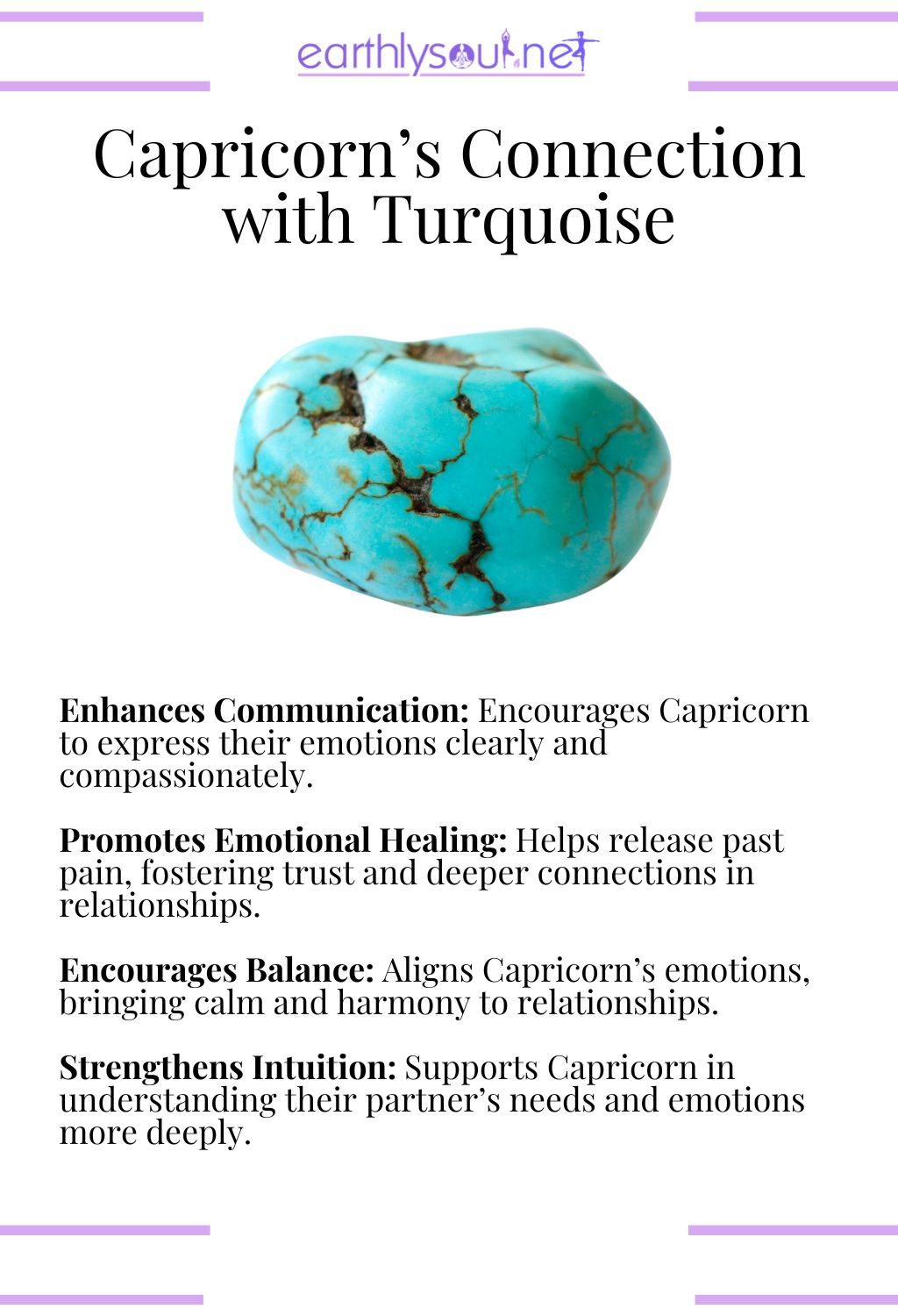 Turquoise crystal, enhancing communication and promoting emotional healing, perfect for capricorn zodiac signs in relationships.
