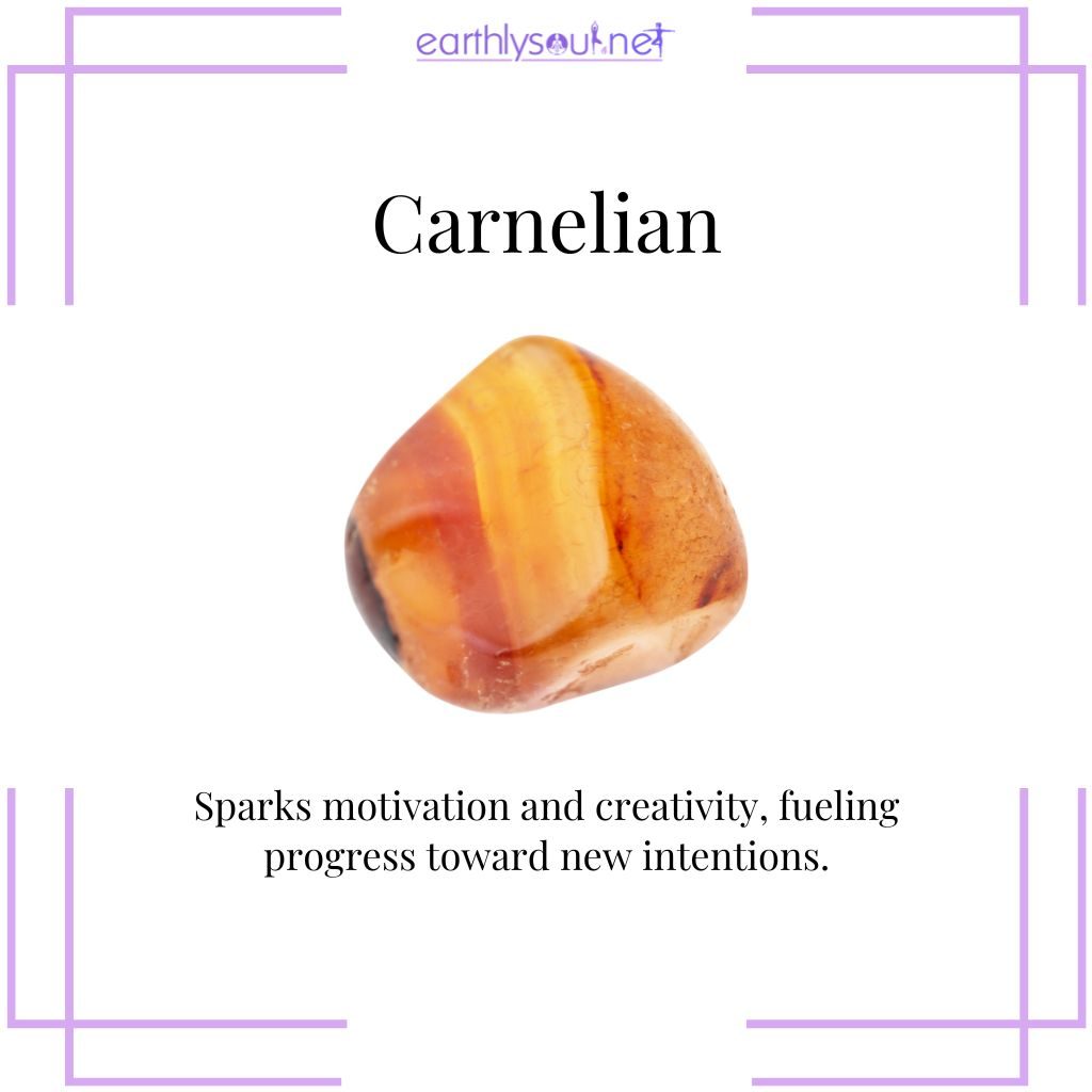 Carnelian for motivation during waxing crescent