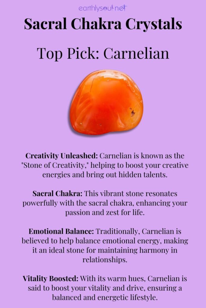 Vibrant carnelian crystal the top pick for sacral chakra unleashing creativity balancing emotions and boosting vitality