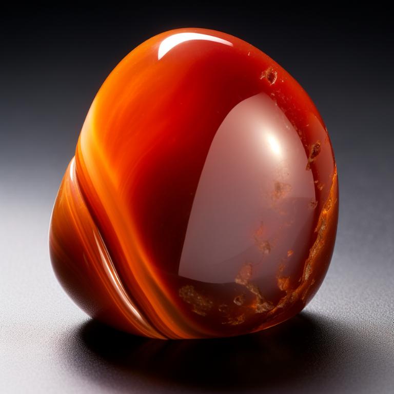 Photo of a polished carnelian crystal
