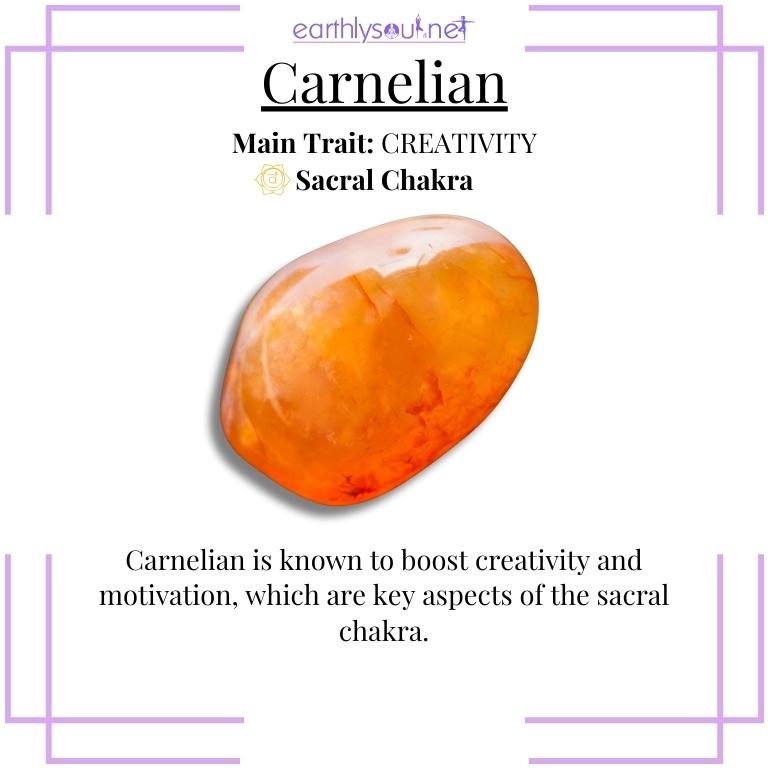 Orange carnelian crystal promoting creativity
