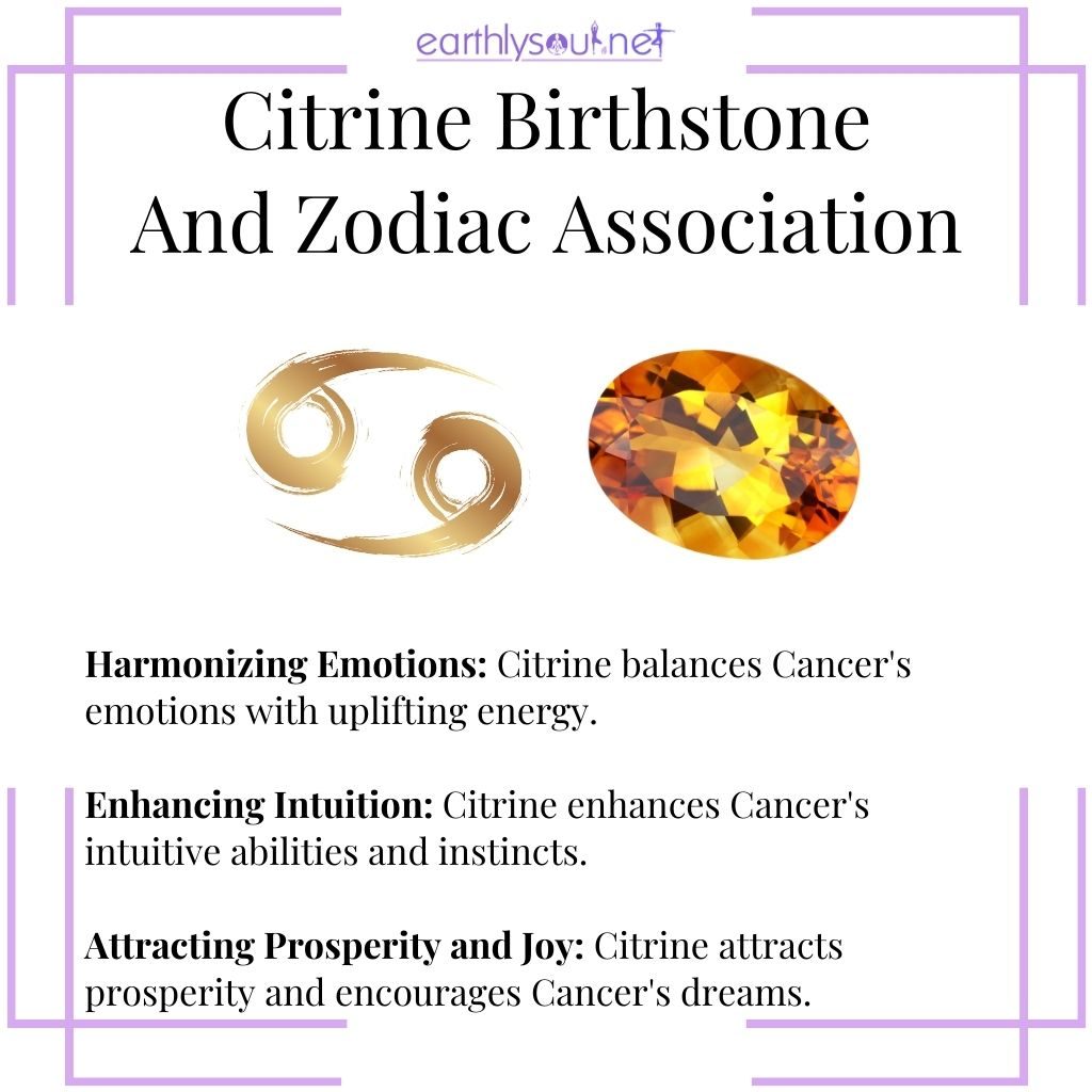 Citrine for cancer offering emotional harmony, enhanced intuition, and attracting prosperity and joy