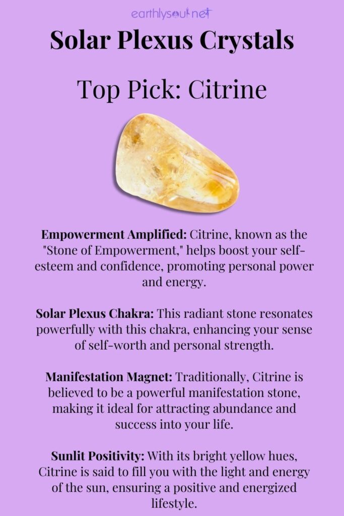 Radiant citrine solar plexus chakra crystal for empowerment and positivity