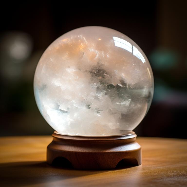 Product image of a clear quartz crystal orb