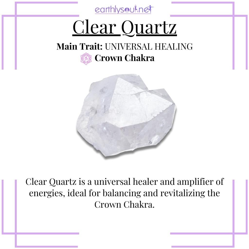 Versatile clear quartz for universal healing and energy amplification