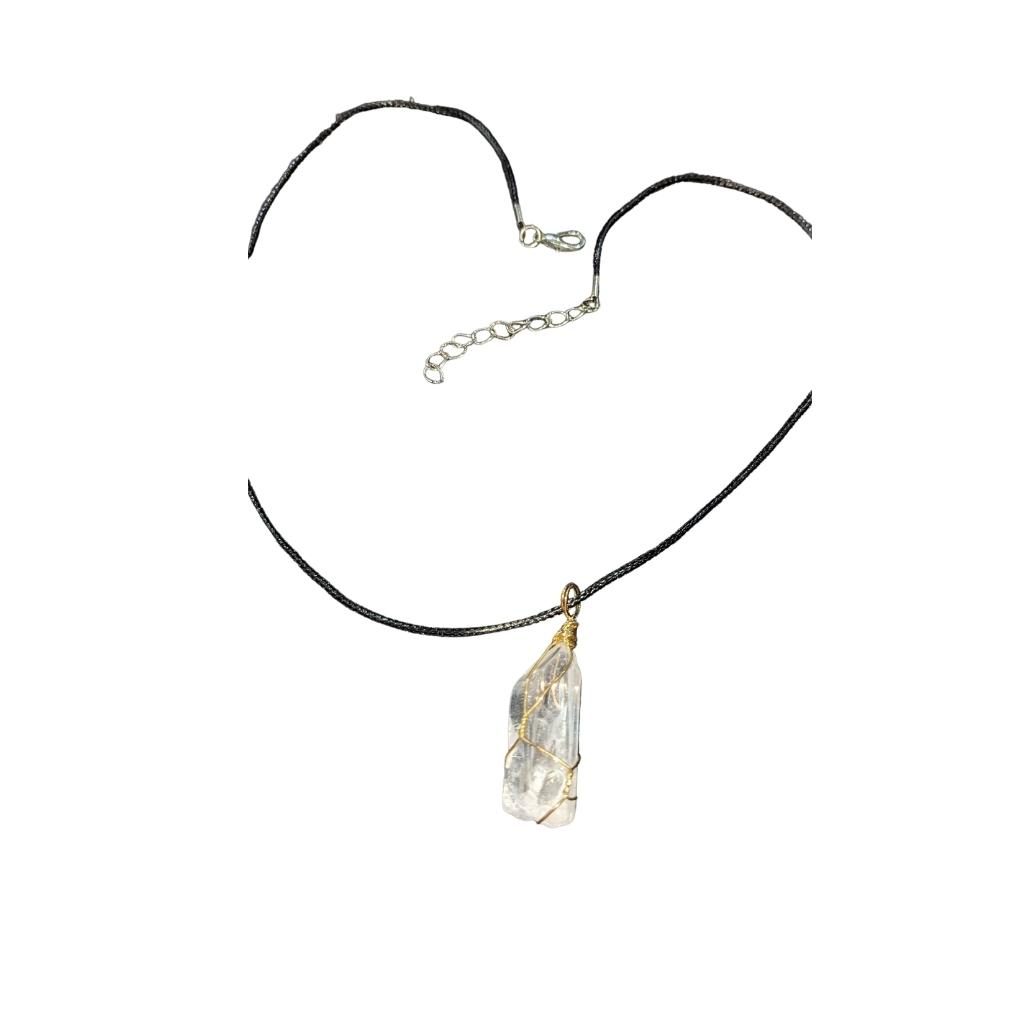 Clear quartz pendant for chakra necklace