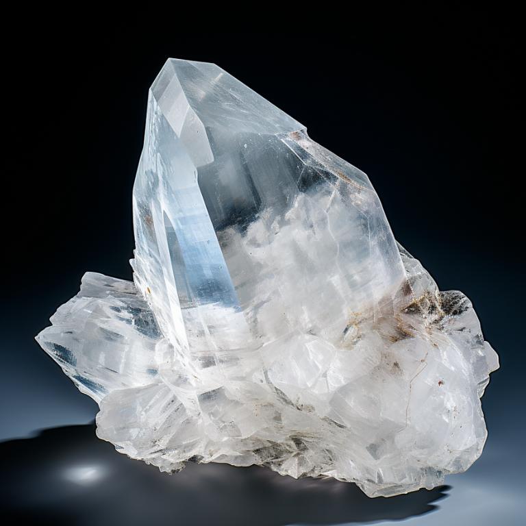 High-resolution product photo of a clear quartz stone