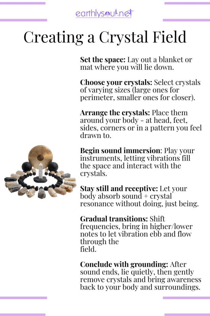 How to create a crystal field for sound healing session