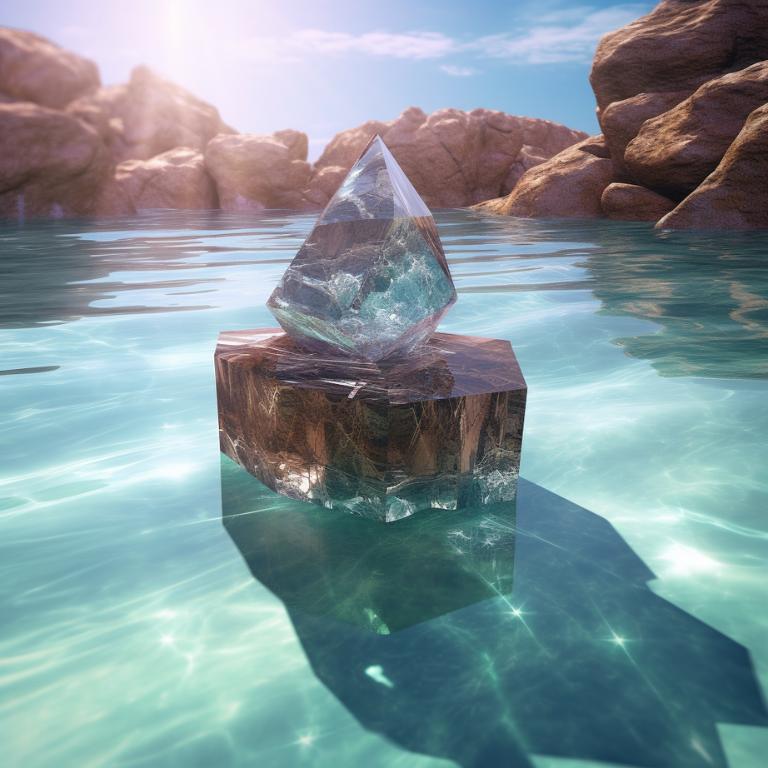 Crystal and meditation digital art concept