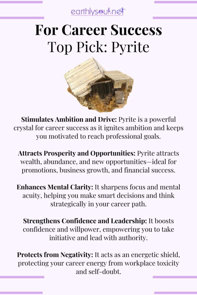 Pyrite, the powerhouse crystal for ambition, wealth, and unstoppable career momentum.