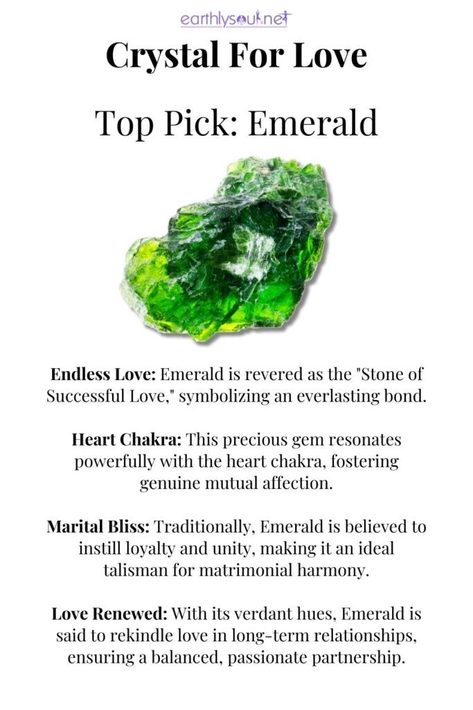 Emerald the stone of successful love.