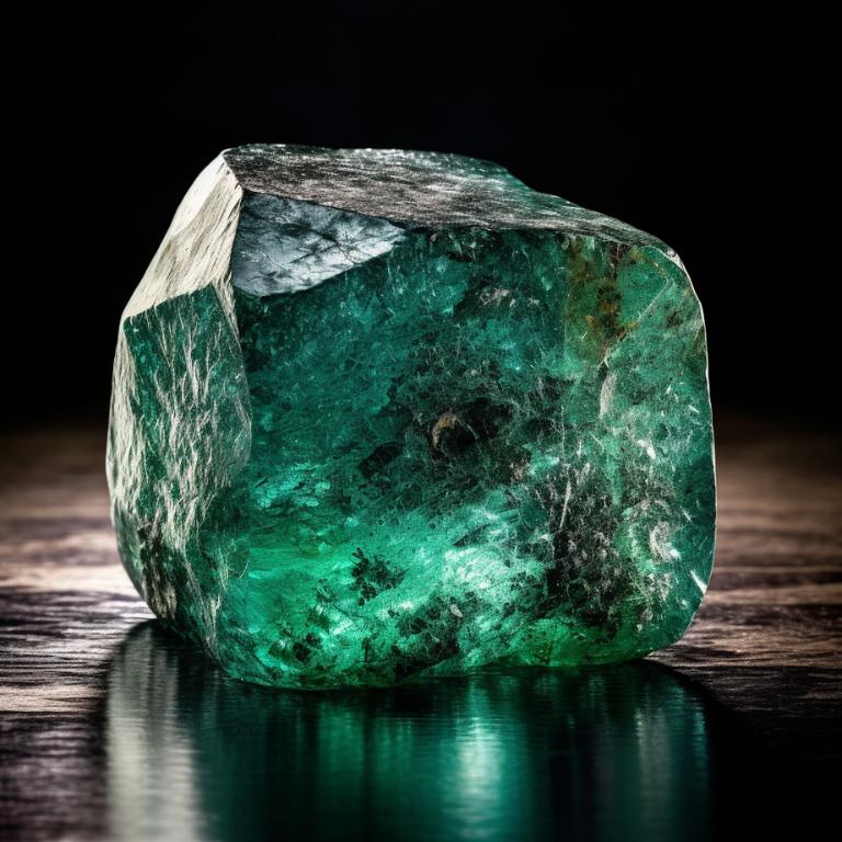 Raw emerald crystal