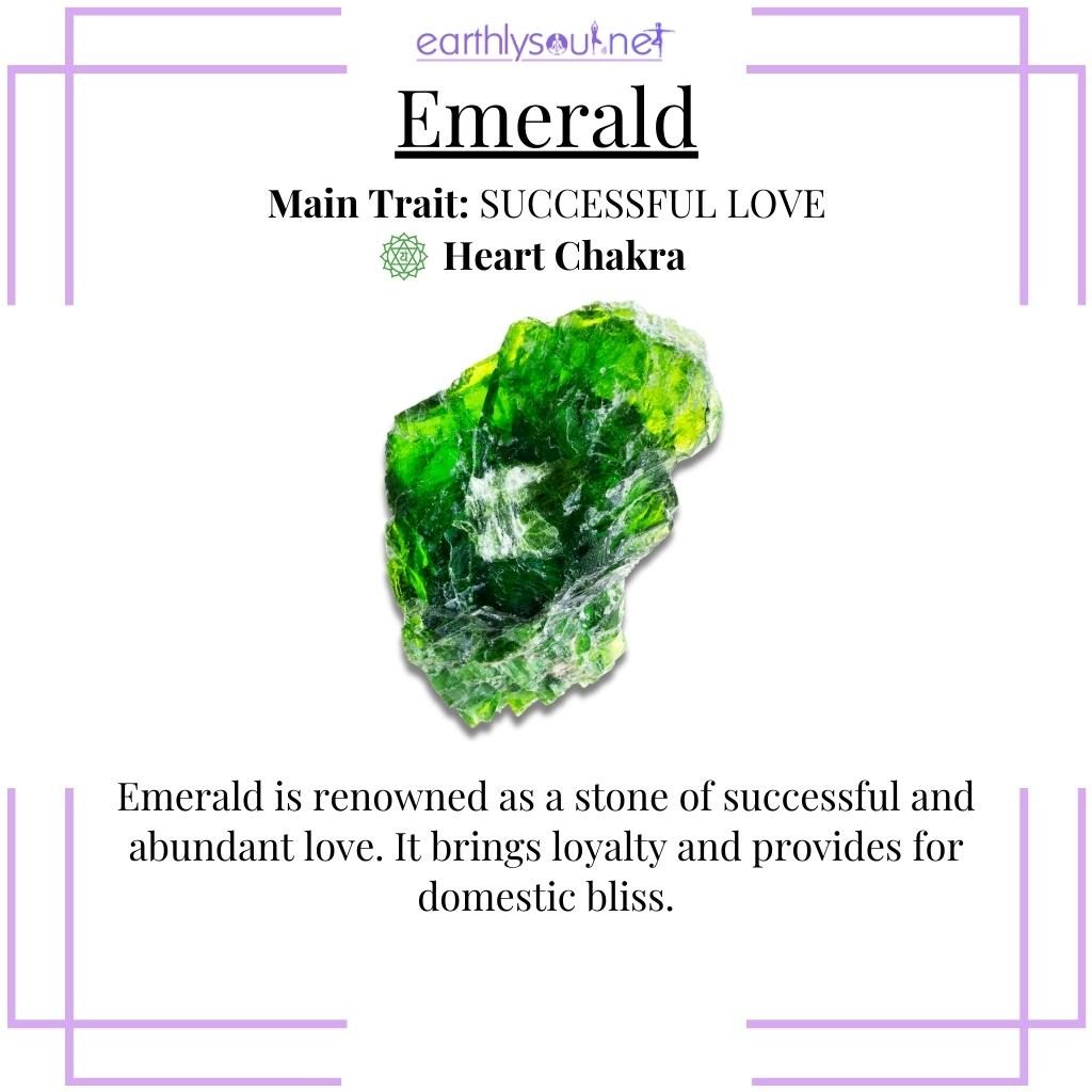 Lush green emerald, symbolizing successful and abundant love