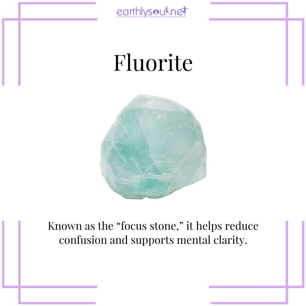 Fluorite crystal for focus and clarity during mercury retrograde