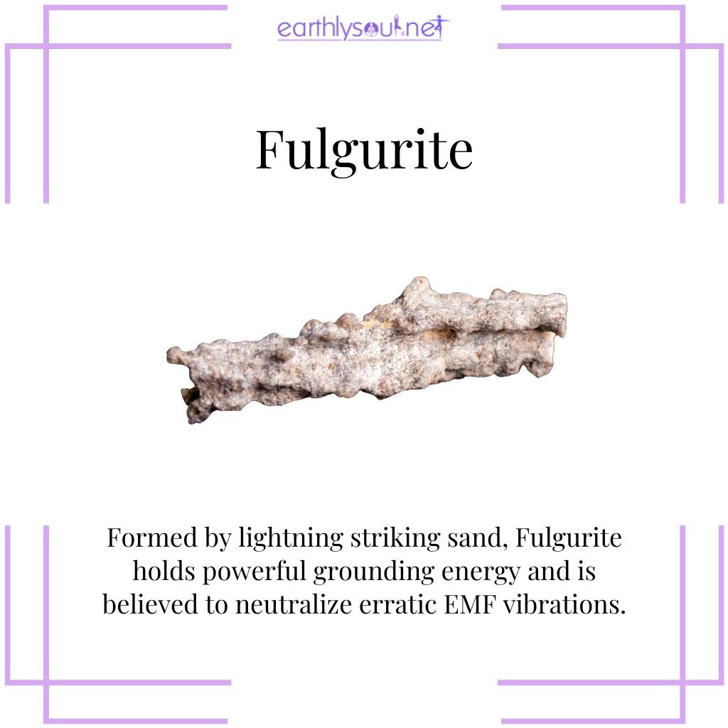Fulgurite for grounding and emf shielding