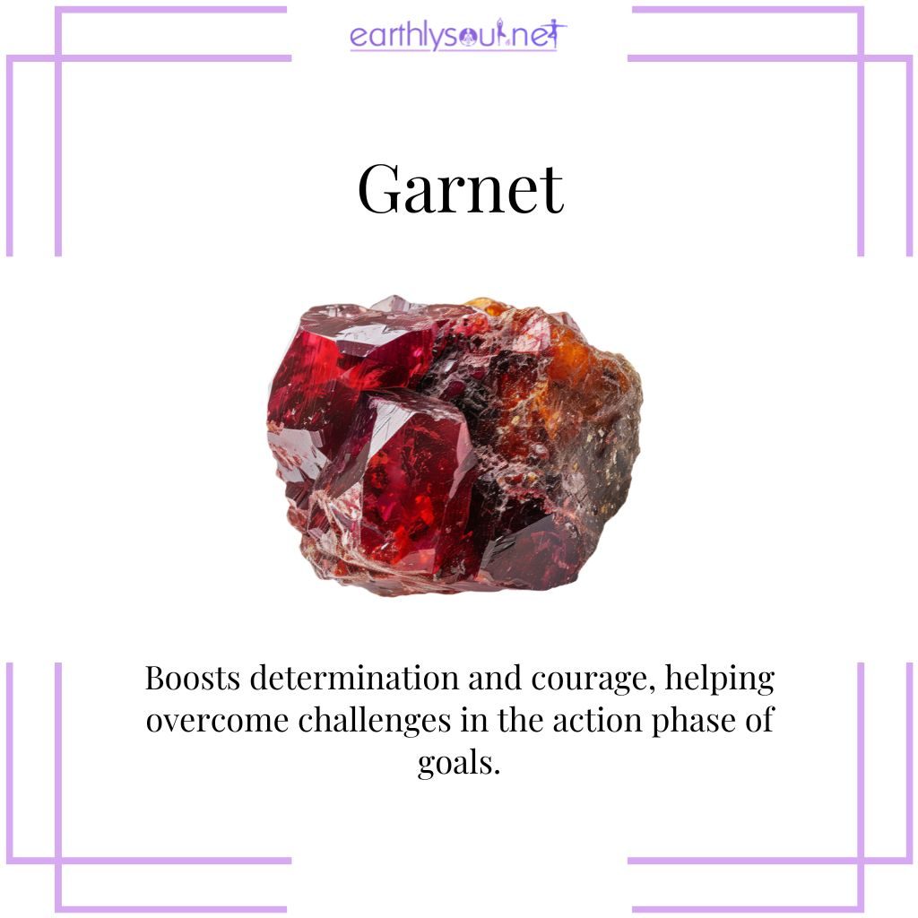 Garnet for courage in first quarter moon