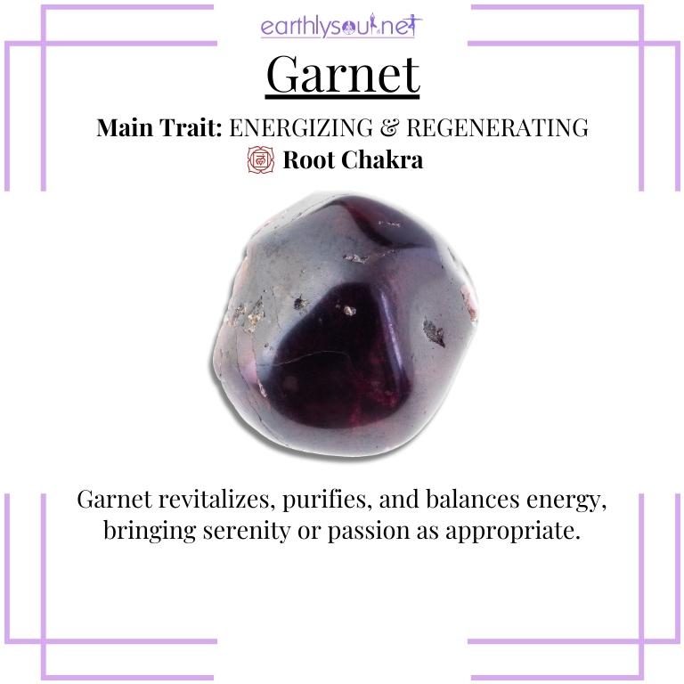 Deep red garnet for energizing and regenerating