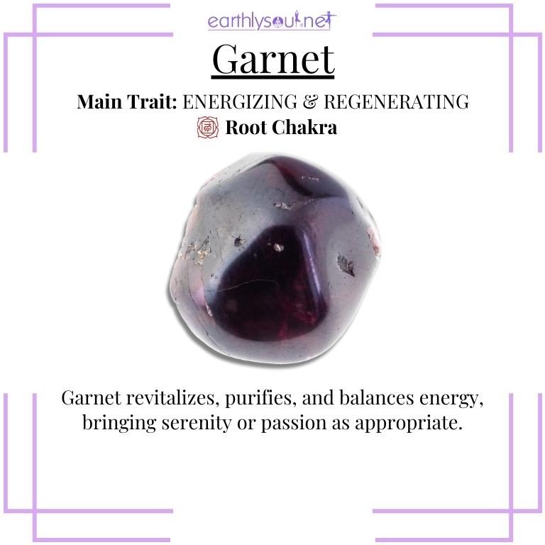 Deep red garnet for energizing and regenerating