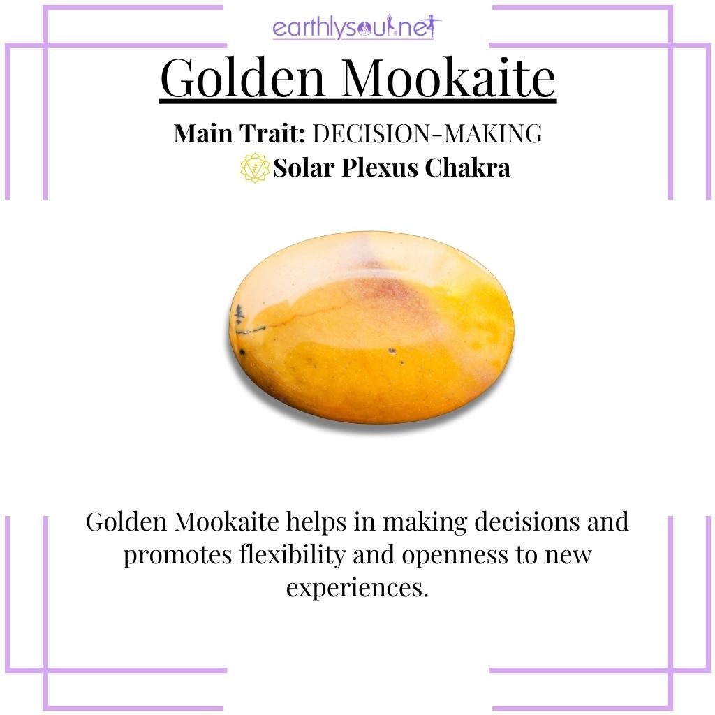 Golden mookaite for decision-making and flexibility
