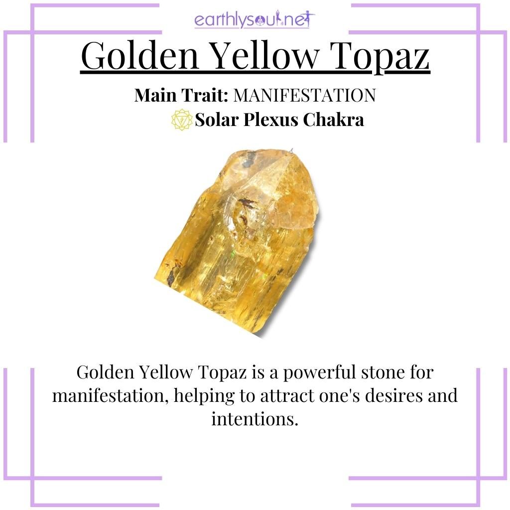 Radiant golden yellow topaz for manifestation and attracting desires