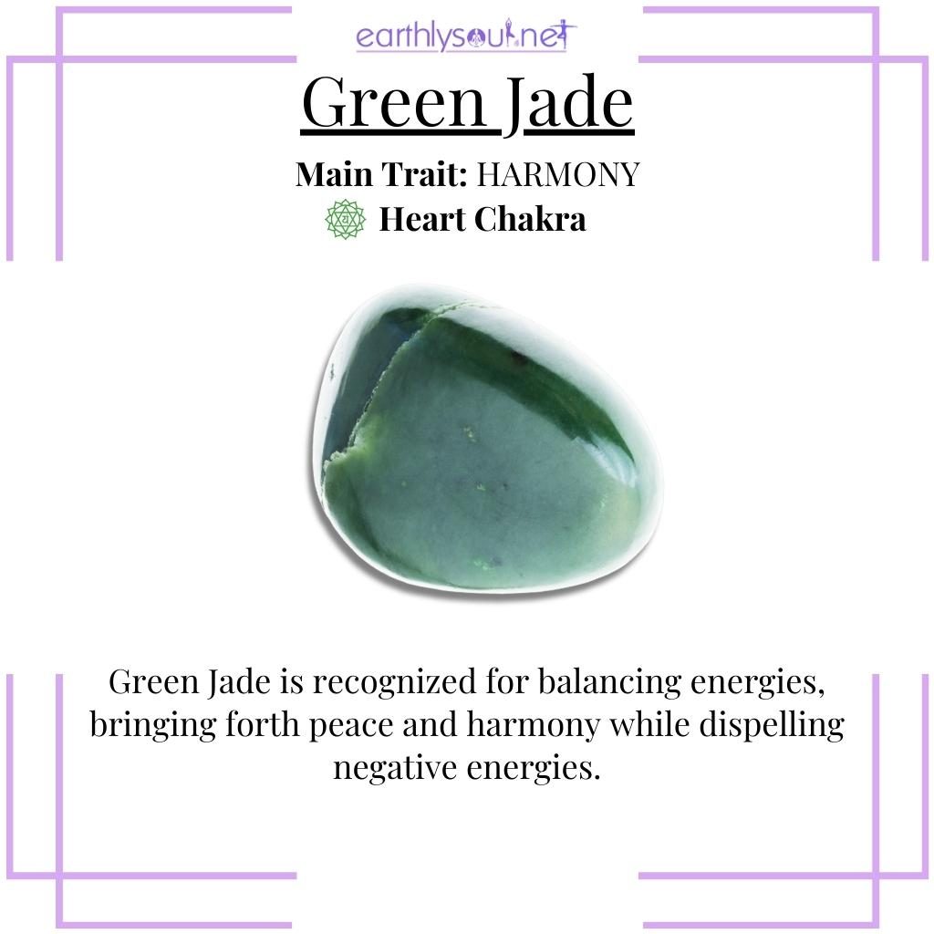 Smooth green jade, harmonizing energies and dispelling negativity