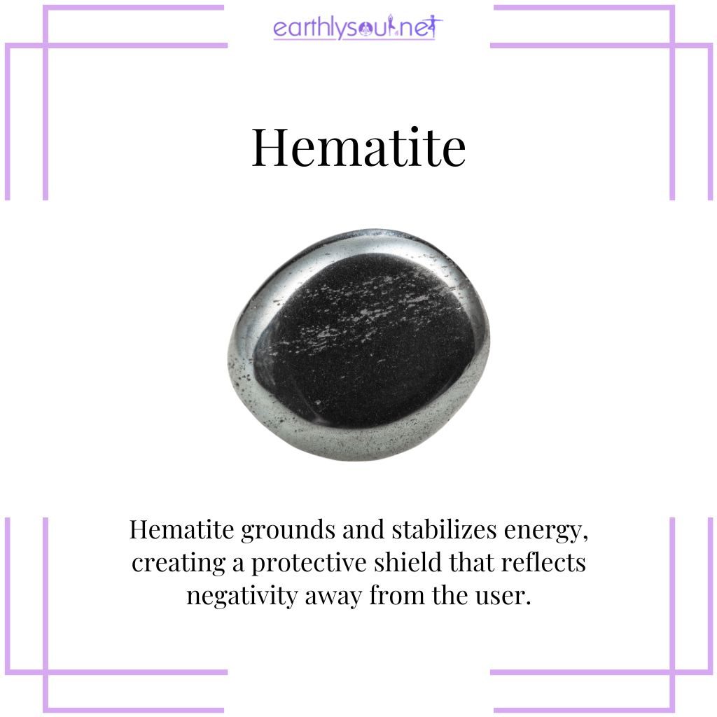 Hematite for grounding and protection