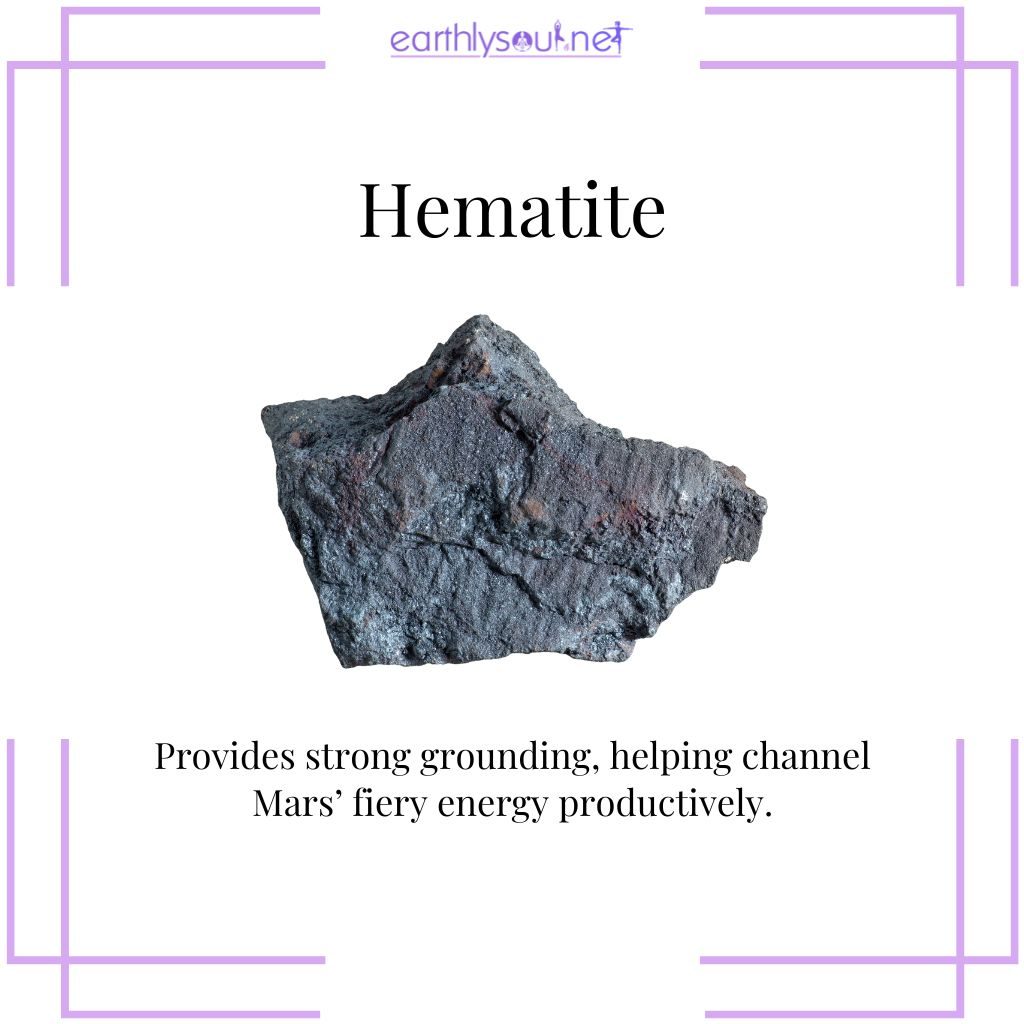 Hematite crystal for stability and focus in mars retrograde