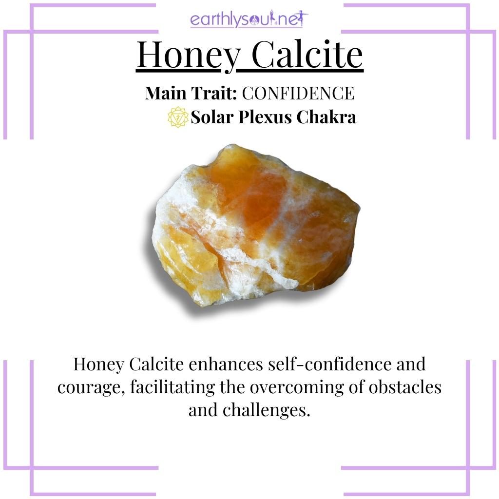 Warm honey calcite for confidence and courage