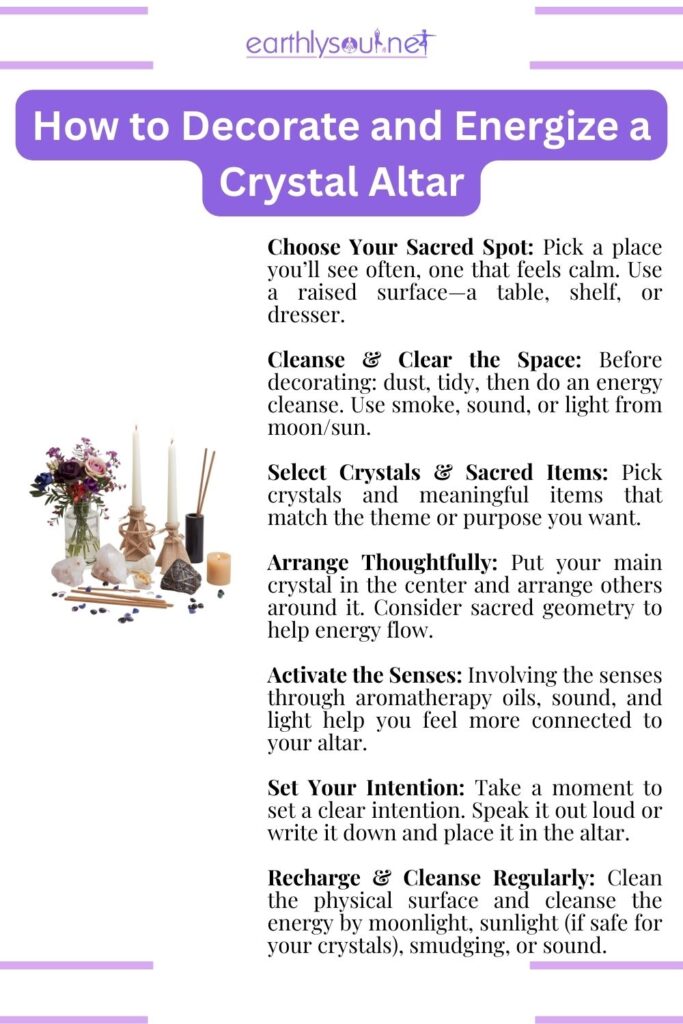 Step by step guide to decorating and energizing a crystal altar