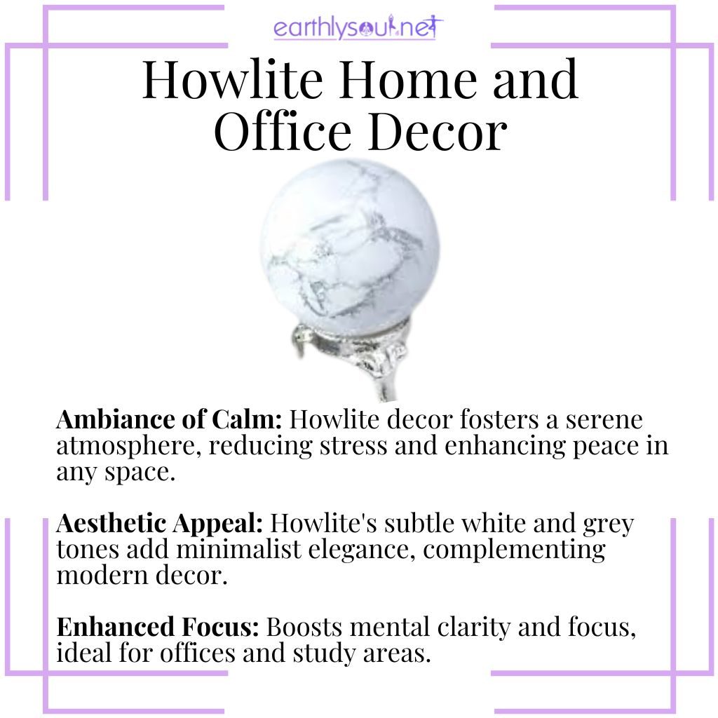 Howlite decor for serenity, elegant style, and improved focus in home and office
