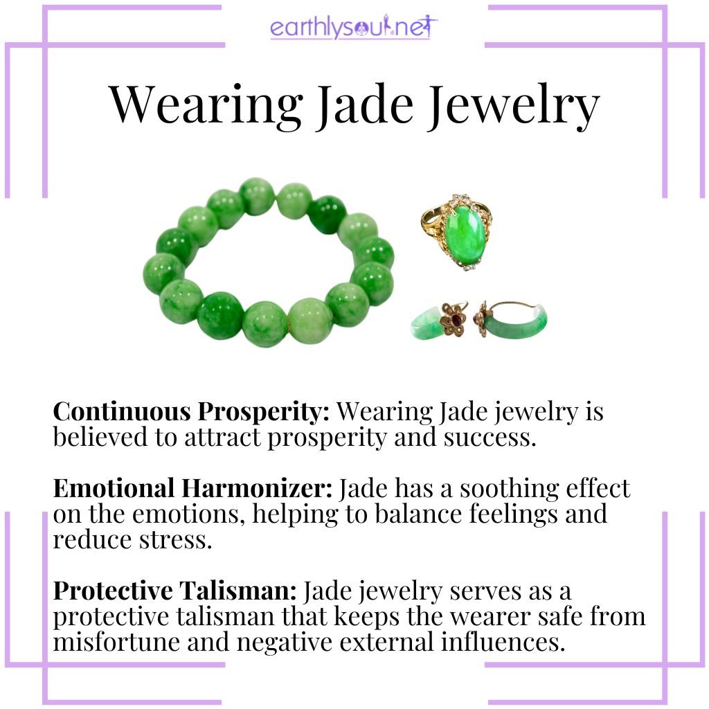 Jade jewelry for attracting prosperity, harmonizing emotions, and providing protection.