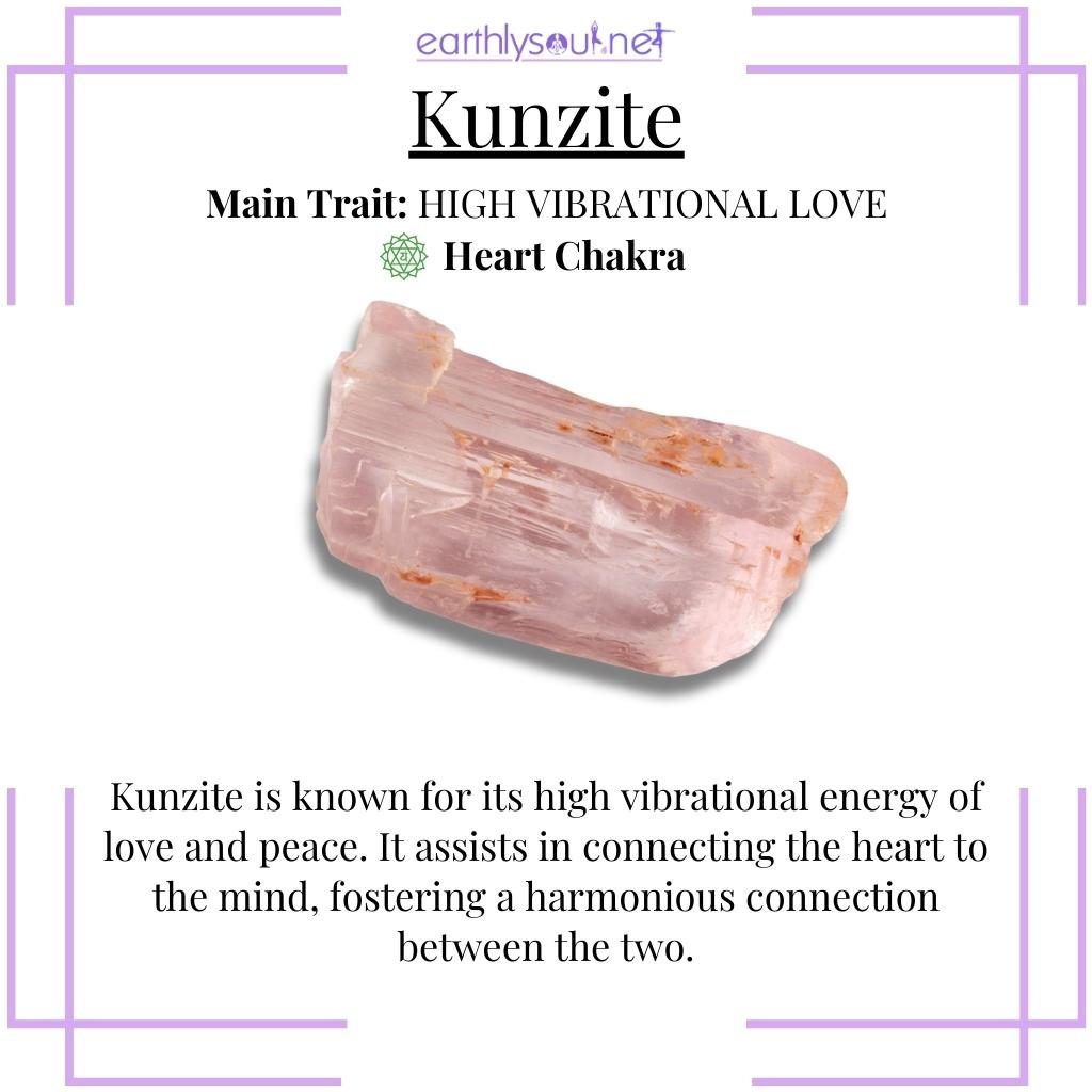 Pale pink kunzite, connecting heart and mind with high vibrational love
