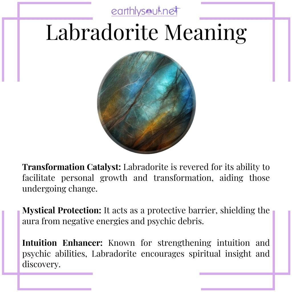Labradorite for transformation, mystical protection, and intuition enhancement