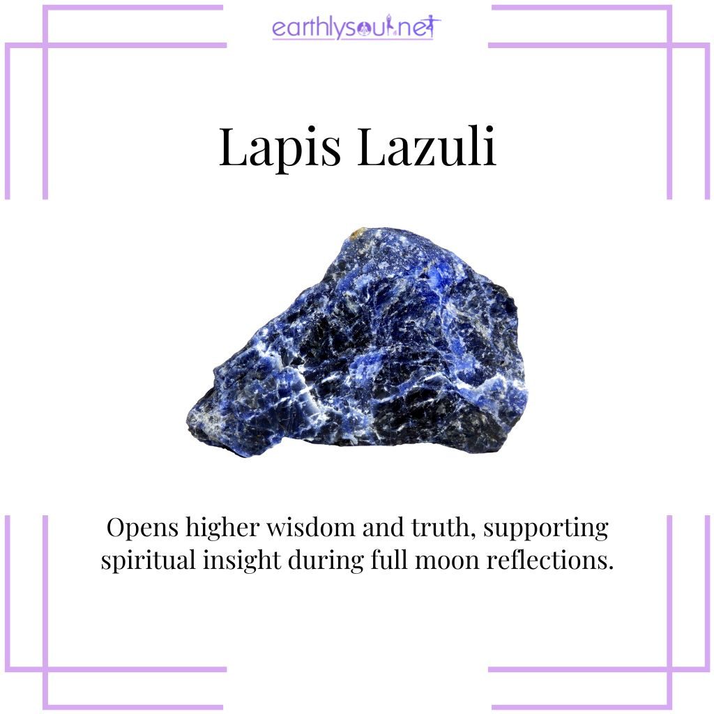Lapis lazuli for wisdom in full moon rituals