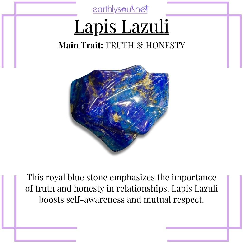 Rich lapis lazuli emphasizing truth in friendships