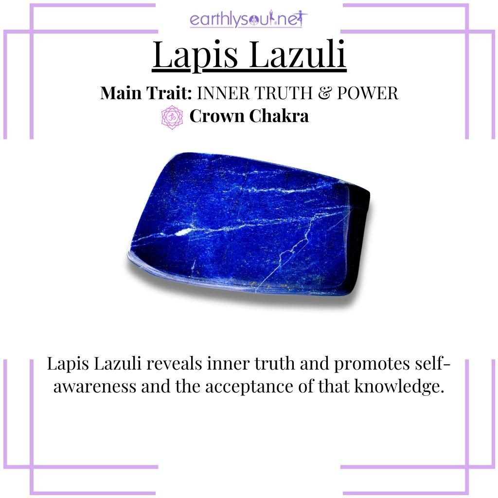Royal lapis lazuli revealing inner truth and promoting self-awareness